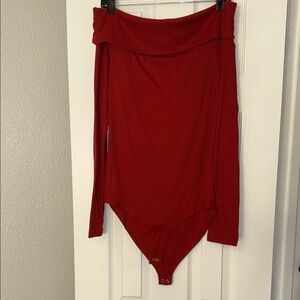 Forever 21 Red Off-Shoulder Bodysuit